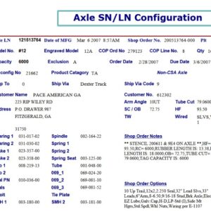 12TF 6K 865 ELEC W/EZ;LUBE-9/16", PER SN=121513764, HF=93.5, OB=72.75, 10 UP